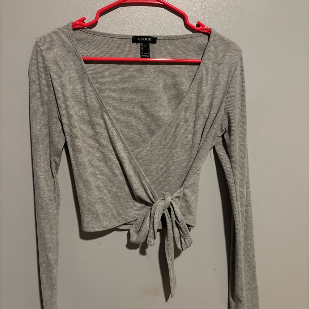 Gray Wrap Top for Women